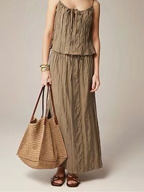 ✨Matching Set✨ J.Crew Crinkled Tank Top & Drawstring Skirt | XXL | NWT